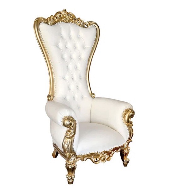 Throne (White with Gold Trim)